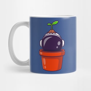 Astronaut Plant In Pot Cartoon Mug
